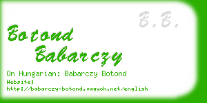 botond babarczy business card